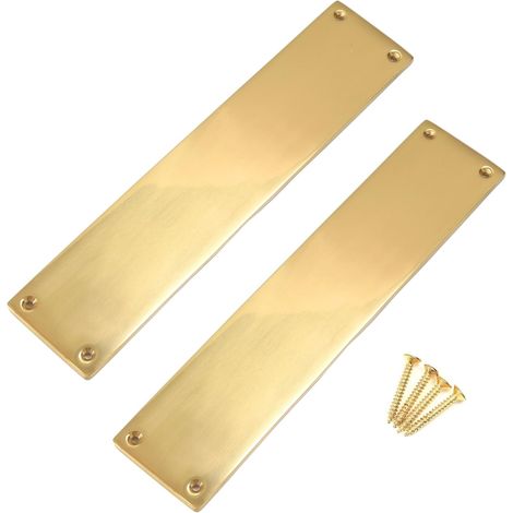 2 Plaque De Poussée Laiton Style Victorien 280mm Fixation Murale