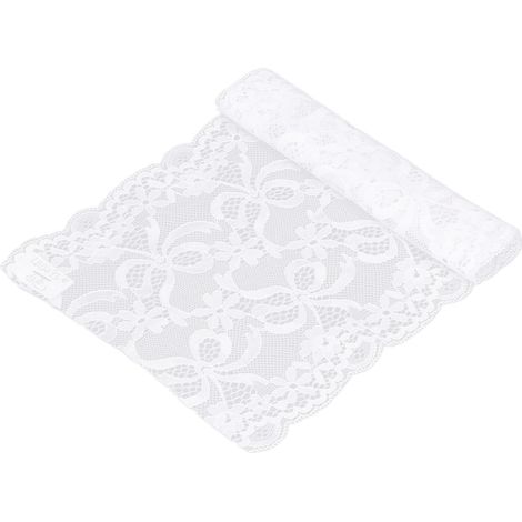 Ruban de dentelle blanc, 19 cm de large et 9 mètres de long, apporte une touche d'élégance. Élastique, sûr et facile à utiliser, il convient parfaitement aux accessoires de mode.