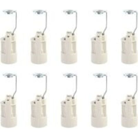 Culot pour ampoule E14 Douilles de Lampe E14 Réglables Convertisseur Douilles E14 Douille à Baïonnette Support de Lampe à Bougie pour ampoule LED 10 PCS (Blanche,70mm)