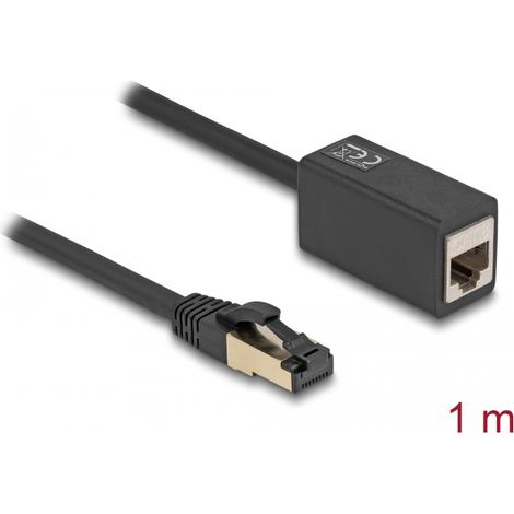 Delock Cable de extensiÃ³n de red RJ45 macho a RJ45 hembra Cat.8.1 S/FTP 1 m negro