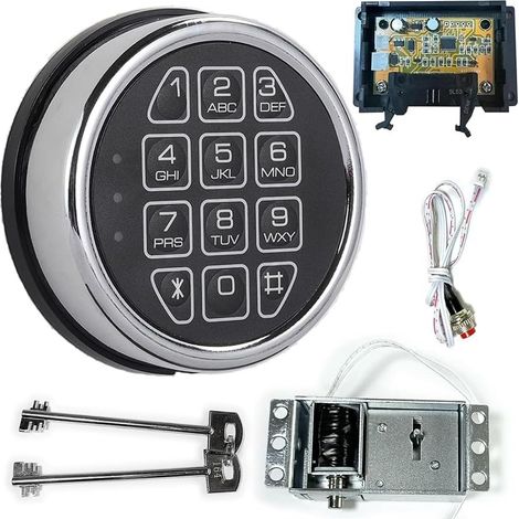 Serrure de Remplacement pour Clavier Numérique Chromé, Serrure Électronique (1/5)