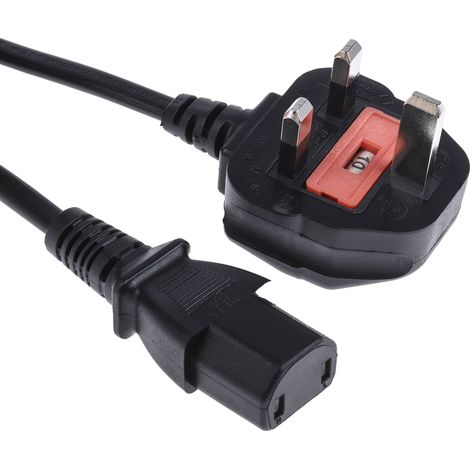 Rs Pro – Câble d'alimentation C17 vers fiche britannique Type G – Longueur 2m – Tension 250V – Courant 10A – Gaine PVC résistante (1/3)