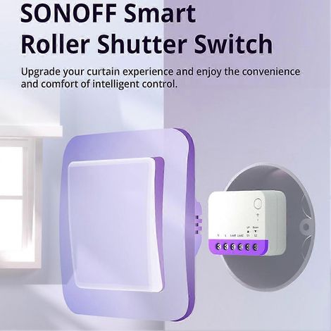 L'interrupteur intelligent MINI-RBS Matter WIFI pour stores enrouleurs est compatible avec une application mobile et convient aux rideaux et stores. Il est compatible avec HomeKit et la commande vocal (1/5)