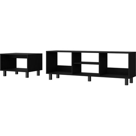 Set Eclipse: Mueble de TV y mesa de centro con diseño moderno.