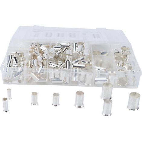 190-teiliges Set mit Aderendhülsen, Crimpverbinder, rotes Kupfer, EN-Stecker für elektrische Kabel, 6 verschiedene Ausführungen