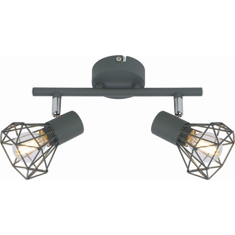 Plafoniera Candellux Verve grigia metallo 2xE14 IP20