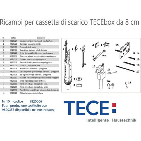 Vite di bloccaggio piastra di protezione tece rif. 14