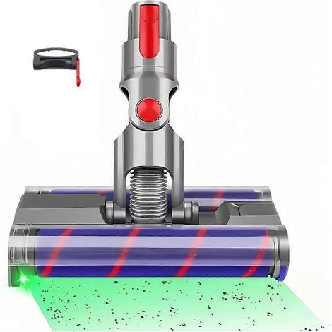 Brosse pour aspirateur Soft Dual Roller Rotating Brosse Head pour V7 V8 V10 V11 V15 Aspirateur accessoires avec Green LED Light pour Hard Floors (1/5)