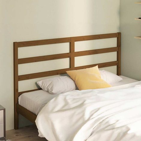 vidaXL Cabecero de cama madera maciza de pino marrón miel 126x4x100 cm (1/5)