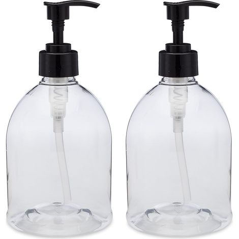 500ml Soap Dispenser, Made of Safety Material, BPA Free, Easy to Use with One Hand, No Leaks or Drips, Suitable for All Types of Liquid Soaps or Lotions (Pack of 2) (1/4)