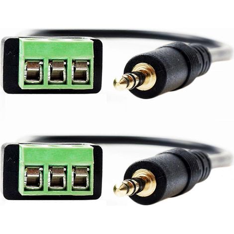 Câble adaptateur à borne à vis 3,5 mm, câble audio 3,5 mm avec fiche mâle symétrique, vers adaptateur de borne AV, adapté aux systèmes audio. (1/5)