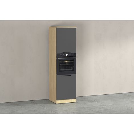 Colonne de cuisine pour four anthracite mat/chêne Louna (1/5)