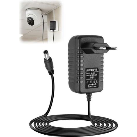 Adaptateur Secteur 12V 1A. Chargeur AC 220v-240v 50/60Hz. d'alimentation Universel CA à CC pour Bandes LED Lampe Clavier Caméra Routeur Radio. Prise DC 5.5x2.5mm (12W) (1/5)