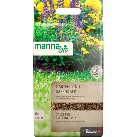 Chaux de jardin biologique Manna Bio chaux pour gazon 8kg algues de mer activateur de sol condirionneur de sol