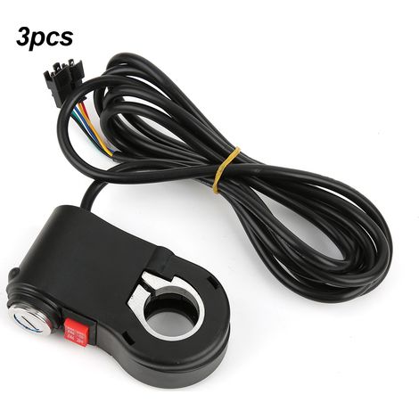 Interrupteur de guidon 3 pièces, bouton marche/arrêt, 3 positions de vitesse avec pièces de verrouillage pour vélo électrique (1/5)