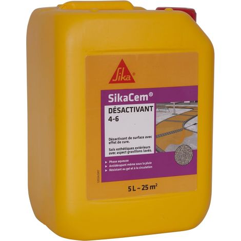 Sika – Désactivant de surface pour béton 5L – Aspect gravillons lavés – Profondeur de désactivation 4-6 mm – Antidérapant pour chantiers humides