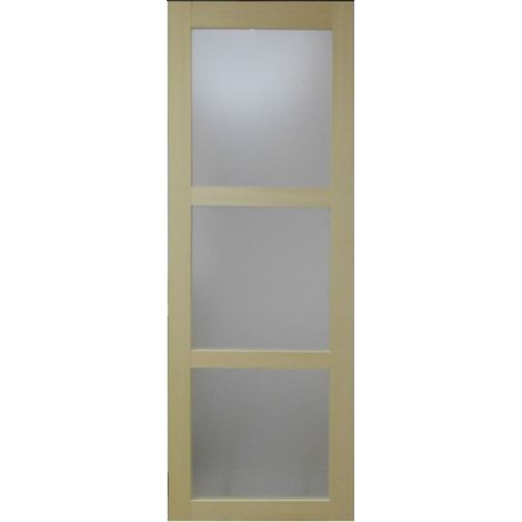 Puerta corredera de madera Ayous con cristal H204 x L93 cm Gd Menuiseries