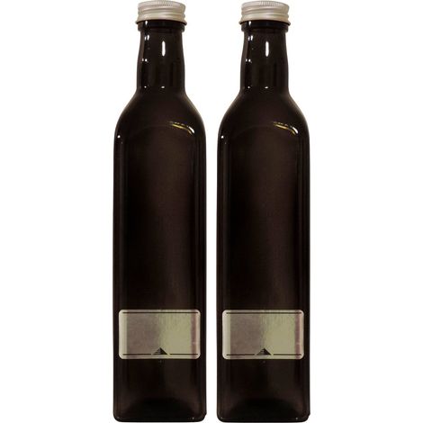 mikken 2 x Ölflasche 500ml / braune Glasflasche mit Schraubverschluss selbst abfüllen, INKL. Etiketten zum Beschriften Bottiglia di Vetro, Marrone, 500 ml, 2 unità (1/4)