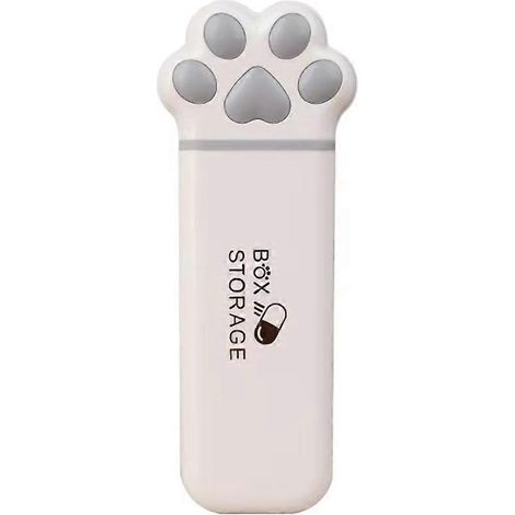 Mini boîte de rangement pour chat - Boîte de rangement portable et multifonctionnelle à trois compartiments, idéale pour ranger médicaments, bijoux et petits objets. Grise. (1/5)