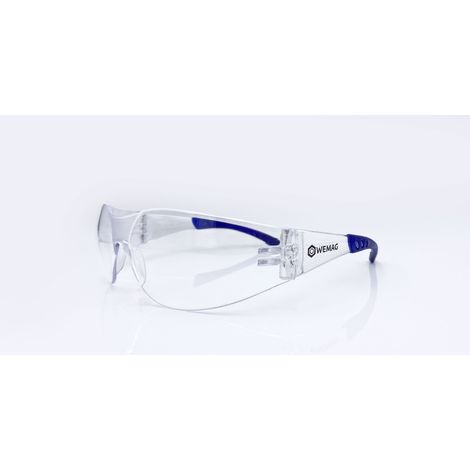 WEMAG Einscheiben-Schutzbrille " sporty" farblos blauer Softbügel EN 166 CE (1/2)