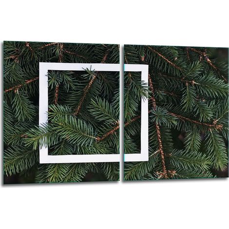 2 plaques de protection en verre pour cuisinière 40x52 feuilles (1/5)