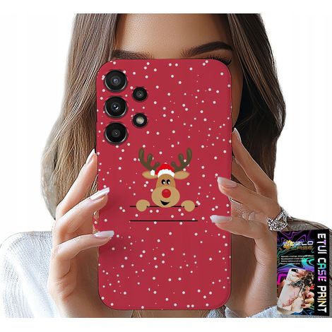 Custodia per Samsung Galaxy A13 4G - Babbo Natale con renne natalizie + vetro (1/5)