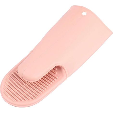 Hitzebeständige Silikon-Ofenhandschuhe für die Mikrowelle, Verbrühungsschutzhandschuhe – 27 x 10 cm – Rosa (1/3)