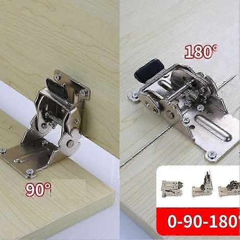 Deux charnières pliantes réglables, adaptées aux meubles avec des pieds de table argentés. (1/5)