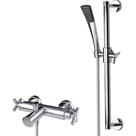 PaulGurkes Aufputz Badewannenarmatur mit Brausestange und Handbrause (1/5)