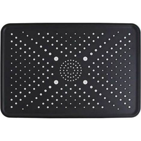 TRADE SHOP - Soffione Doccia Rettangolare Ugelli Fori Bagno Miscelatore Nero 32x22cm In Abs 87536 - (1/2)