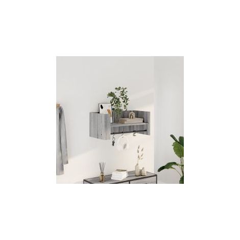 Étagère murale sonoma gris 70,5x35x30,5 bois d'ingénierie (1/5)