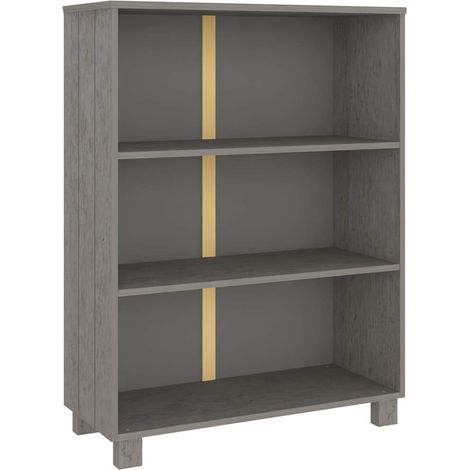 Étagère de Rangement Bibliothèque, Montage facile, Gris clair 85x35x112 cm Bois de pin massif OIB8625E (1/5)