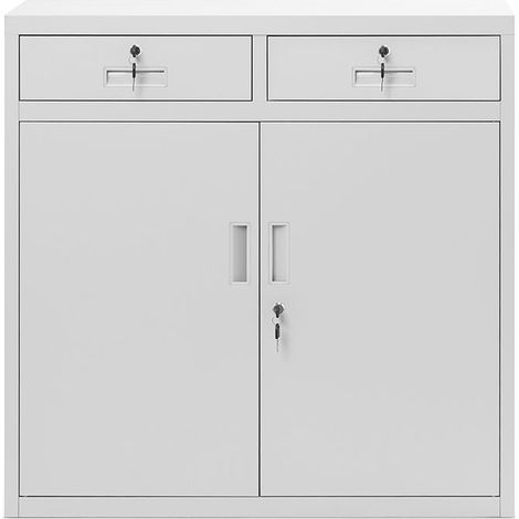 Armoire métallique avec tiroirs LENA, 900 x 900 x 400 mm, grise (1/3)