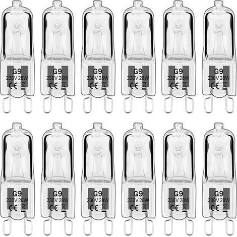 Lampadina LED G9, lampadina alogena G9 28 W 230 V, 350 lm 2700 K bianco caldo, dimmerabile, lampadine a capsula G9, per lampadari, luci da giardino, applique, illuminazione per mobili, confezione da 1 (1/5)