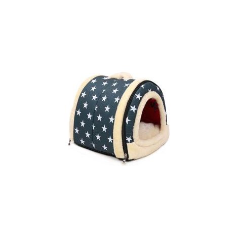 Maison pliable pour chien et chat, canapé-lit confortable, matelas doux, bleu, M, 45 x 35 x 35 cm –