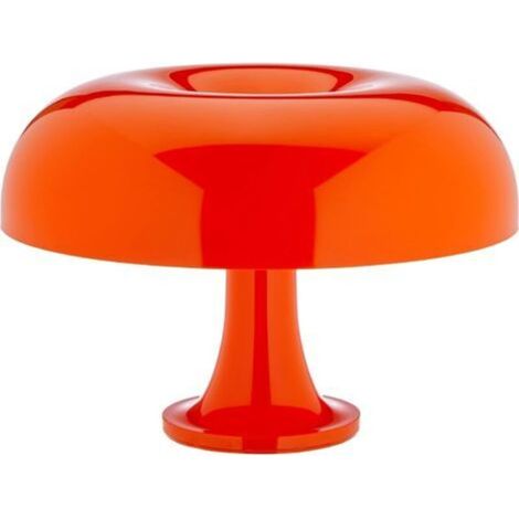 Orange. Table lamp with lampshade. Polycarbonate lamp with diffused light. Made in Italy. [Energy Class A] [Energy Class A++]