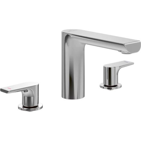 Mélangeur lavabo 3 trous VILLEROY ET BOCH Liberty sans tirette Chrome (1/5)