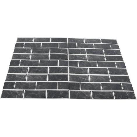 Lot de 6 stickers muraux imitation carrelage, résistants à l'huile, en PVC auto-adhésif, pour la maison (1/5)