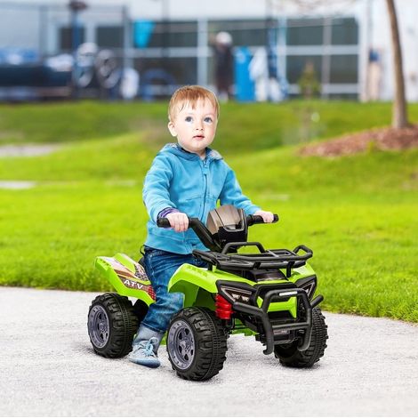 Elektrisches Kinder-Quad 70x42x45 cm aus Metall Grün, Vorwärtsgang, praktisch – MEUBLIV (1/5)