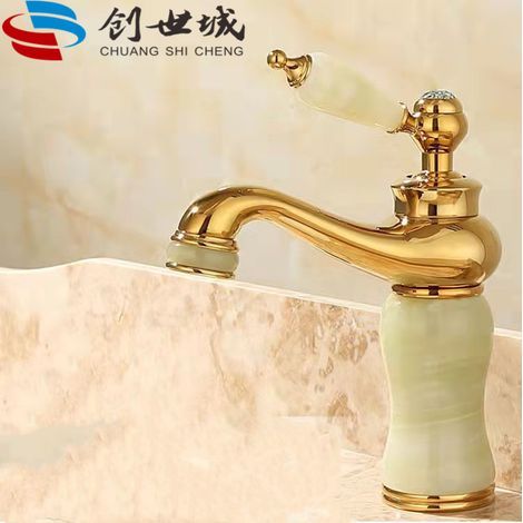 European and American style brass single-hole basin tap for hot and cold water, for bathroom sinks and basins - Splash-proof tap - Model D