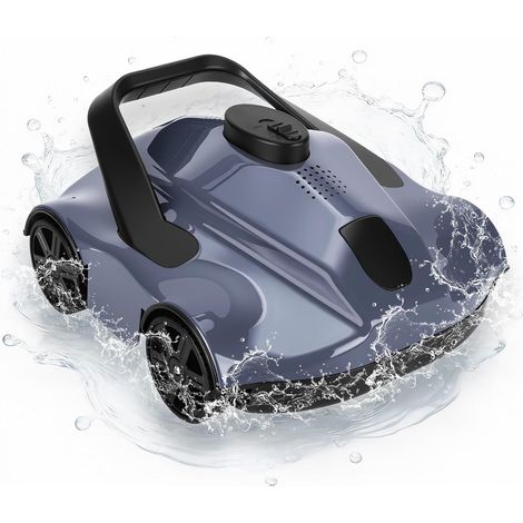 Robot Piscine Sans Fil, Aspirateur Automatique Fond pour Piscine Hors Sol 80㎡, Autonomie 130 min, Stationnement Auto, GRIS (1/5)