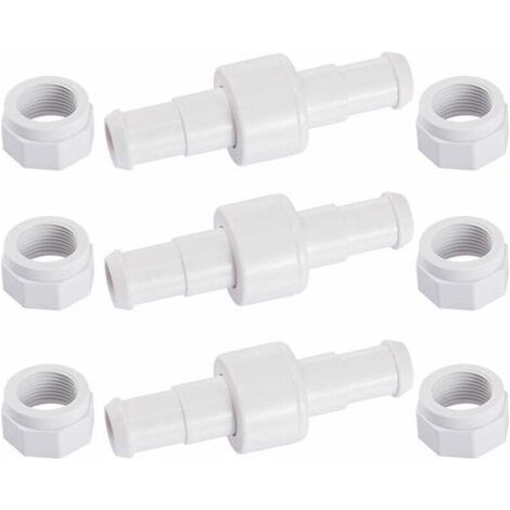 Accessoire pour robot de piscine,D20 Lot de 3 Raccords Rotatifs pour Tuyau D'arrosage avec 6 Embouts D15 Compatibles avec Zodiac Polaris 180 280 380 Robot Nettoyeur Piscine (1/5)