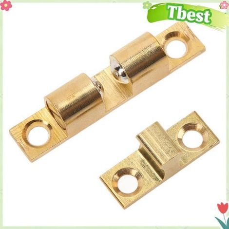 Tbest Loquet de porte d'armoire Lot de 6 loquets de porte d'armoire en laiton, loquet de quincaillerie tiroir 60 mm / 2,4 pouces (1/5)