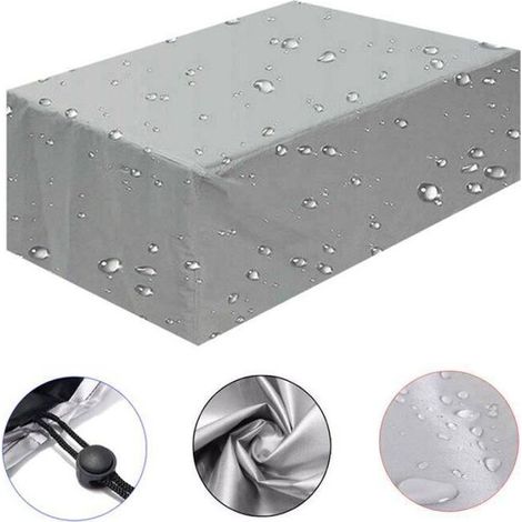 Housse salon de jardin 180x100x75cm – Tissu Oxford 420D imperméable – Protection contre UV et intempéries – Cordon de serrage et sangles (1/5)