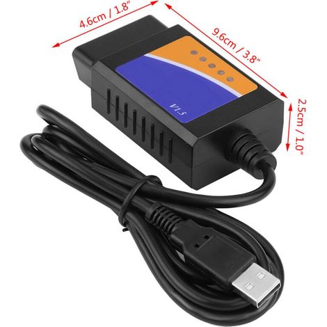 Câble de diagnostic automobile portable OBD2 – Compatible avec toutes les voitures récentes, câble robuste en PVC haute résistance, 1,5 m (1/5)