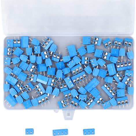 Connecteur de bornier à vis pour montage sur PCB, 100 pièces, 5.08mm 2P 3P 4P pour câble 14-22AWG 300V 16A (1/5)
