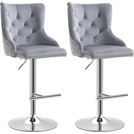 2Er-Set Barhocker Barstühle Drehstühle Mit Fußstütze Höhenverstellbar Barstühle Modern Belastbar Bis 120 Kg Pu Leinen Stahl 46X55X102-123 Cm