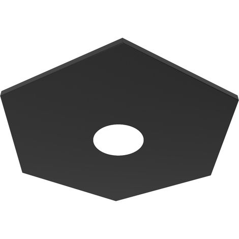 LUMICOM RIVER HEX Plafoniera, 1x GX53, max 8W, metallo, nero lucido, 25x25cm