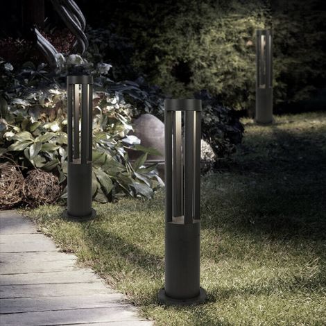 LAMPIONE PALO DA GIARDINO A LED IP65 ILLUMINAZIONE DA ESTERNO 15W NERO PER DECORAZIONI PRATO VIALETTI NERO LUCE FREDDA (1/4)