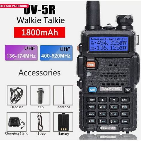 Interphone radio bidirectionnel Baofeng UV-5R II bi-bande UHF VHF radioamateur FM-AquaForge (1/5)
